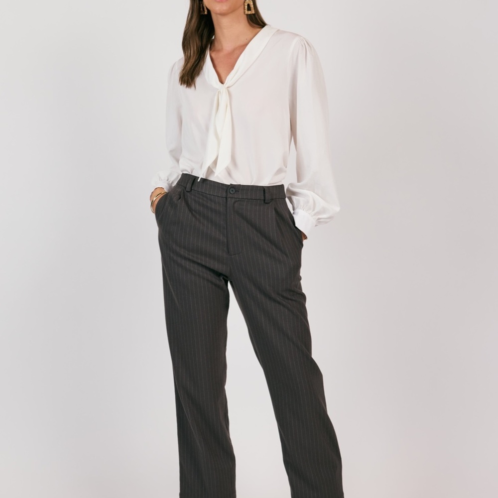 HIGH UP PINSTRIPE TROUSERS